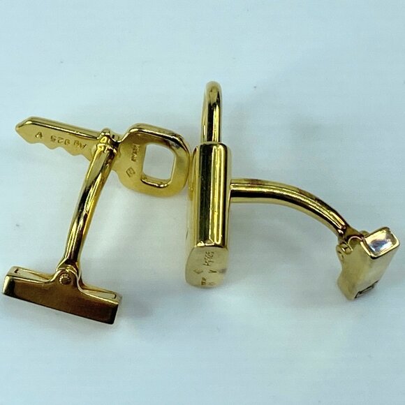 LOUIS VUITTON Damier Ebene Buton de Manchette Cadena Cuffs GS415 - Picture 8 of 10